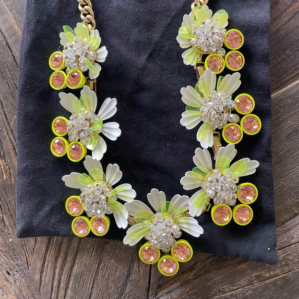 JCrew Crystal flower necklace